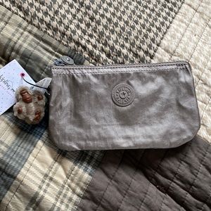 NWT Kipling wallet metallic  grey  color